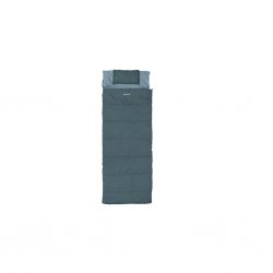 Warmer Camping-Schlafsack mit doppeltem Reißverschluss und eingebautem Kissen.