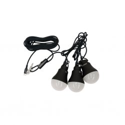 USB-/Netzbetriebene Zeltlampe mit Dimmer, zur Befestigung an Wand oder Decke.