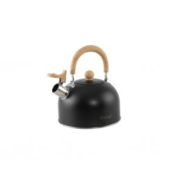 1,8-Liter-Kaffeekanne aus Edelstahl mit Pfeifsignal für Camping mit Zelt, Wohnwagen oder Wohnmobil.