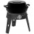Der Campinggrill mit aufgelegtem Deckel.