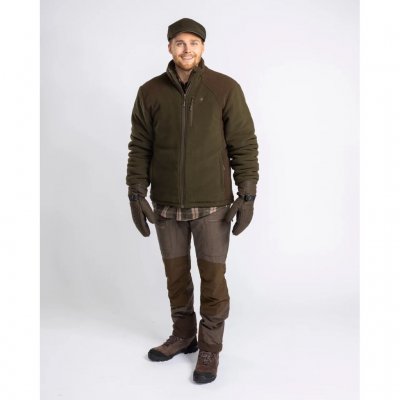 Pinewood Harrie Gepolsterte Fleecejacke Herren Grün/Wildlederbraun