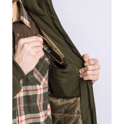 Pinewood Harrie Gepolsterte Fleecejacke Herren Grün/Wildlederbraun