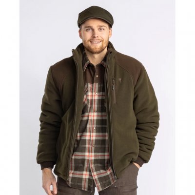 Pinewood Harrie Gepolsterte Fleecejacke Herren Grün/Wildlederbraun