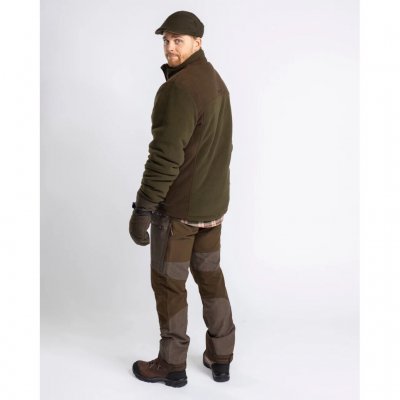 Pinewood Harrie Gepolsterte Fleecejacke Herren Grün/Wildlederbraun