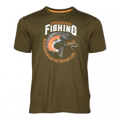 Skön t-shirt från Pinewood i 100 % bomull, perfekt för camping och friluftsliv.