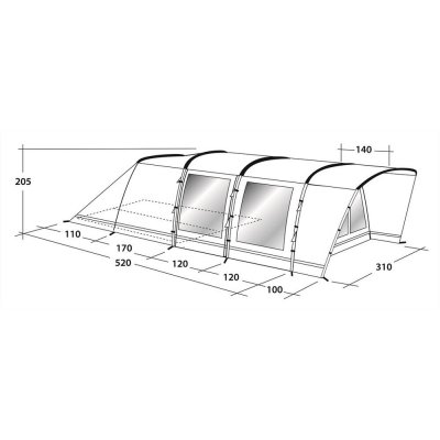 Måttskiss för Outwell Flagstaff 5