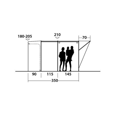 Höjdskiss Outwell Newburg 260 Biltält.