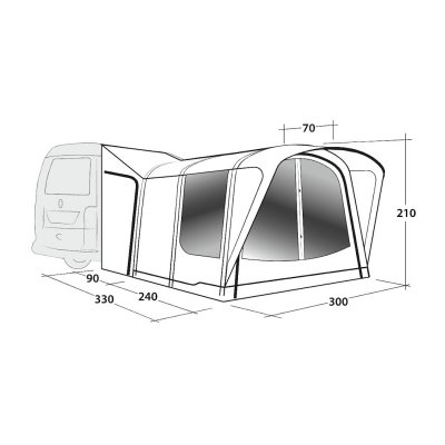 Outwell Newburg 240 Air Husbilstält 240-270 cm måttskiss