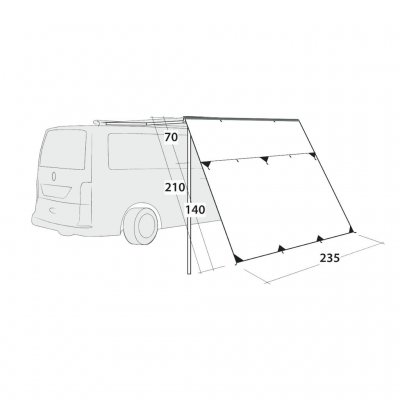 Måttskiss för Outwell Hillcrest Tarp