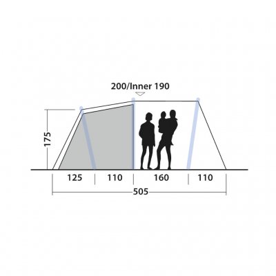 Höjd Outwell Starhill 6A tält.