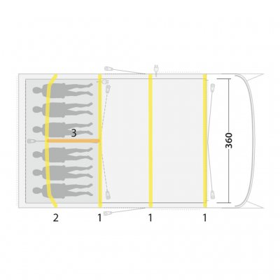 Reservdelar för luftkanaler till Outwell Hayward Lake 6ATC familjetält.