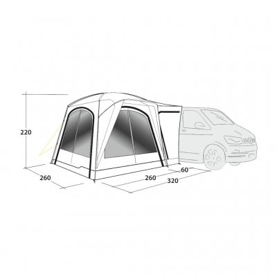 Måttskiss Outwell Milestone Lux Biltält.