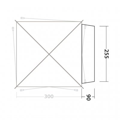 Mått uppifrån för Outwell Fastlane 300 Vehicle Connector