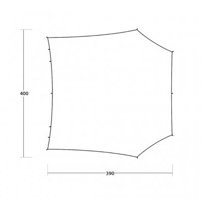 Messungen von oben auf dem Sonnendach der Plane Outwell Canopy L.