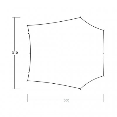 Messungen von der Oberseite des Tarps Outwell Canopy M Soltak.