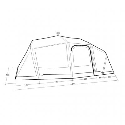 Abmessungen des Outwell Hartford 6 Air