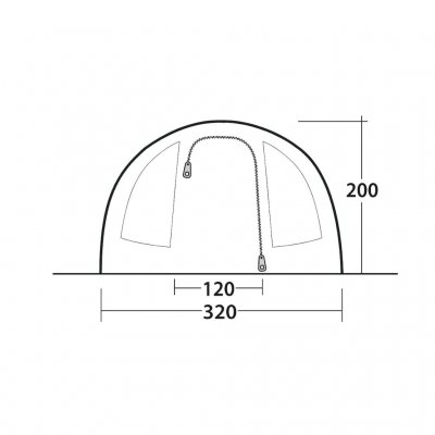 Vordertüröffnung am Sky 5-Familienzelt.