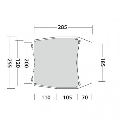 Planlösning för Outwell Dunecrest biltält