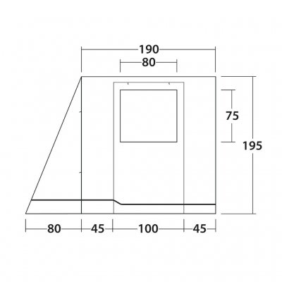 Skizze des Outwell Backroads Markisenraums