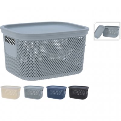 Aufbewahrungsbox mit Deckel, 6 L, gemischte Farben