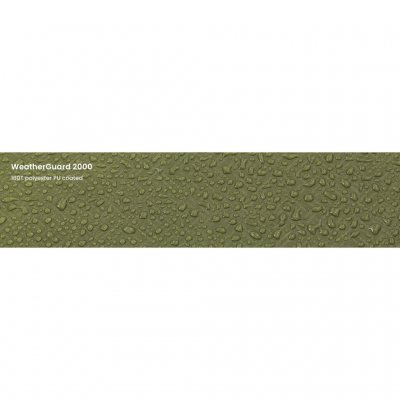 Nahaufnahme des Zeltstoffs des Tunnelzelts Reindal 2. Zu sehen ist WeatherGuard 2000-Polyester mit PFC-freier Wasserabweisung un