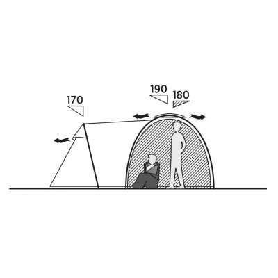 Höhe für Zelt und Schlafkabine Easy Camp Kinn 5