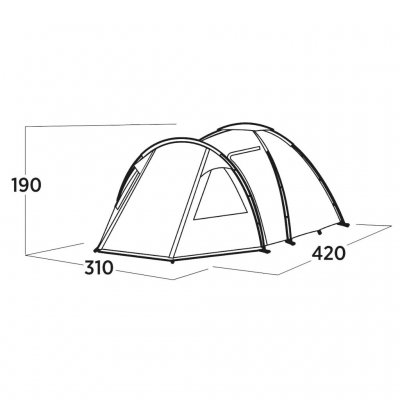Grundriss Innenzelt und Wohnraum für Easy Camp Kinn 5