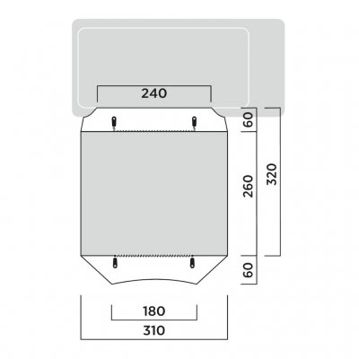 Grundriss für das Easy Camp Reine Autozelt