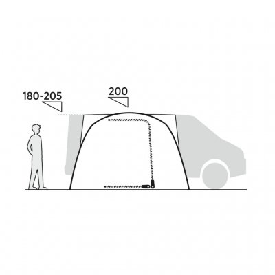 Höhenzeichnung Easy Camp Reine Autozelt