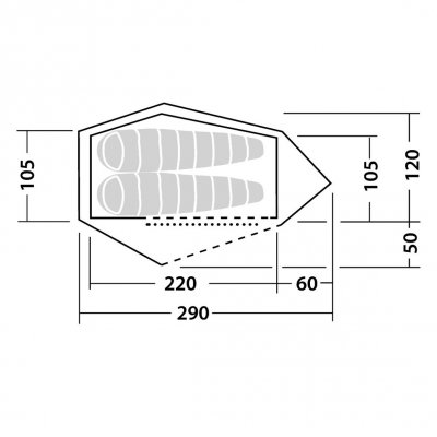 Planlösning för Robens Challenger tältet.