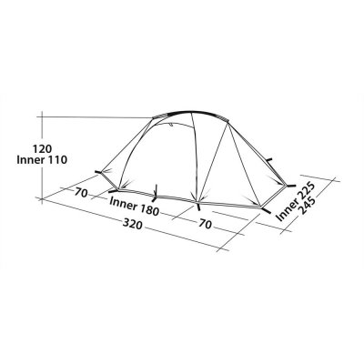 Måttskiss Robens Lodge 3 Kupoltält
