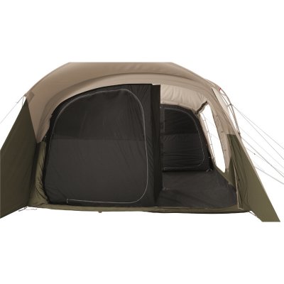 Sovkabinen i fronten på tältet.