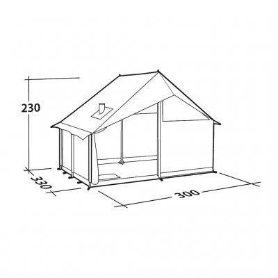 Måttskiss för lägertältet Robens Prospector