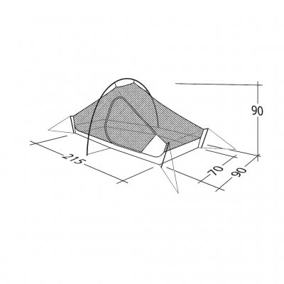 Måttskiss för Robens Chaser 1 tält.