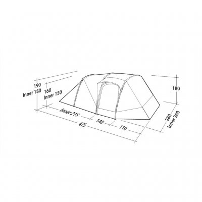 Mått för Robens Double Dreamer 5 tältet.