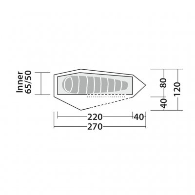 Grundriss des Robens Cress 1 Pro Zelts