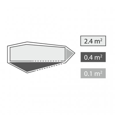 Schlafkabine mit Stauraum am Fußende des Robens Cress 1 Pro 1-Personen-Zelts