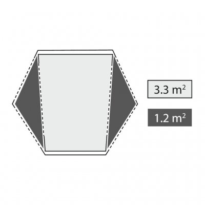 Verteilung von Vorraum und Zelt