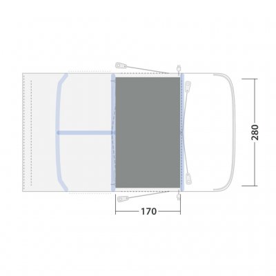 Mattan täcker hela tältets allrum.