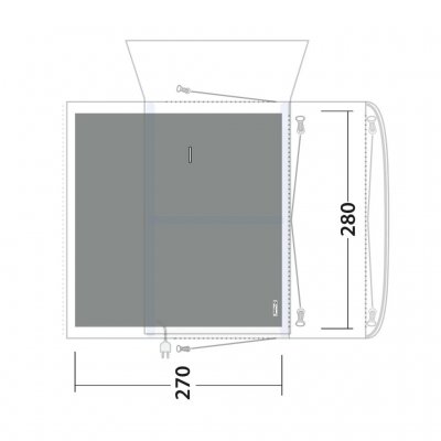 Der Zeltteppich bedeckt den gesamten Wohnbereich des Familienzelts Outwell Cozy Carpet Rockwell 4