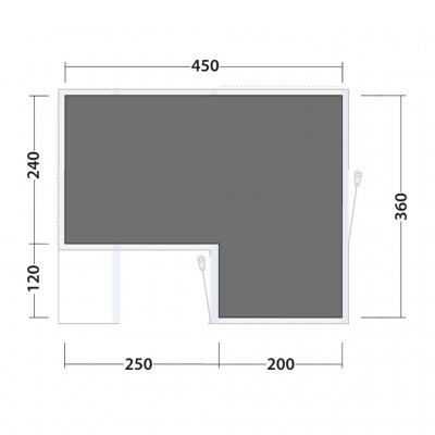 Maßzeichnung für den Bodenschutz Michigan 4.
