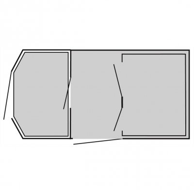 Täckning för Footprint till familjetältet Easy Camp Palmdale 500 Lux. Golvskyddet ger även ett golv i fronten.