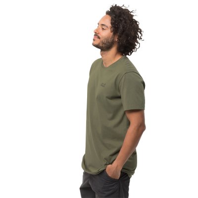 Jack Wolfskin Essential T Men Khaki framifrån.