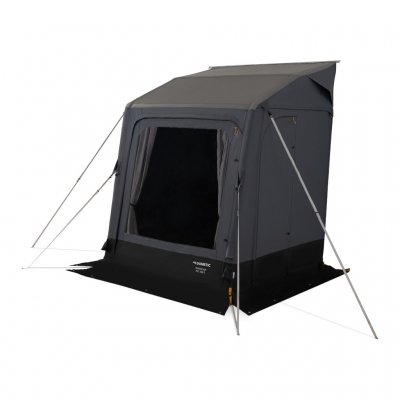 Dometic Winter AIR PVC 180 S mit geschlossenen Türen und Vorhängen.