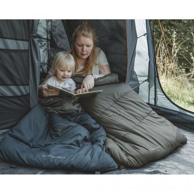 Preiswerter und bequemer Kinderschlafsack, der einen großen Teil der Campingsaison übersteht