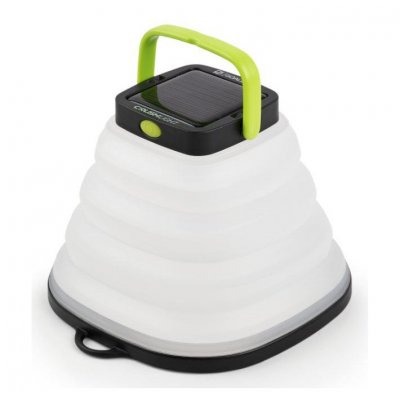 Packvänlig campinglykta som laddas via USB eller den inbyggda solpanelen.