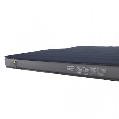 Dubbla ventiler ger en snabb påfyllnad av Outwell Dreamboat Double 7,5 cm dubbelt liggunderlag.