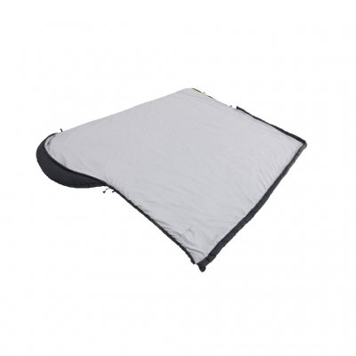 Der Reißverschluss des Outwell Campion kann vollständig geöffnet werden, sodass der Schlafsack als Decke verwendet werden kann.