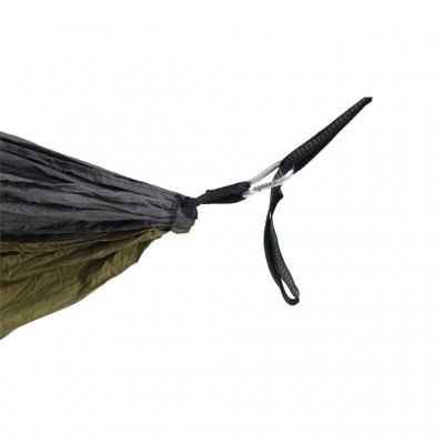 Einfache Befestigung mittels Karabiner.