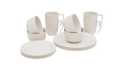 Outwell Delish Geschirrset für 4 Personen – Weiß